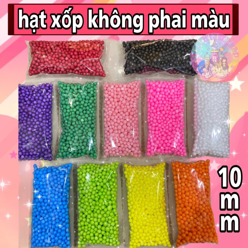 Hạt Xốp ko phai màu size 10mm