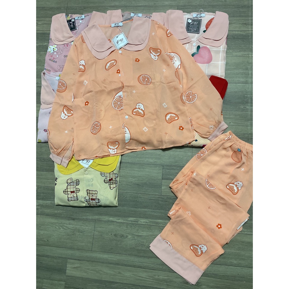 nhiều mẫu pijama nữ tay dài quần dài lụa satin cao cấp giá rẻ