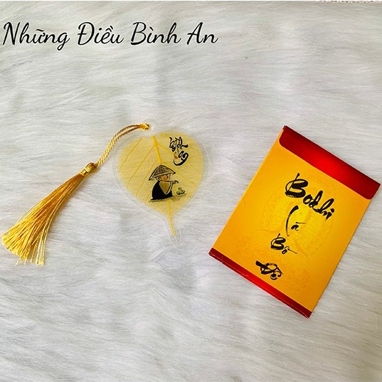 Lá Bồ Đề đã được th.ỉ.nh mang lại bình an, may mắn có dây treo và bao bì đựng 💕FREESHIP 50k💕 - Những Điều Bình An