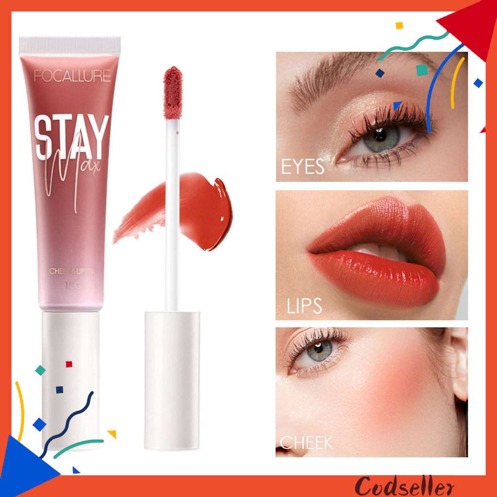 CODseller Women Natural Waterproof Long Lasting Face Cheek Liquid Blush Lipstick Cosmetic