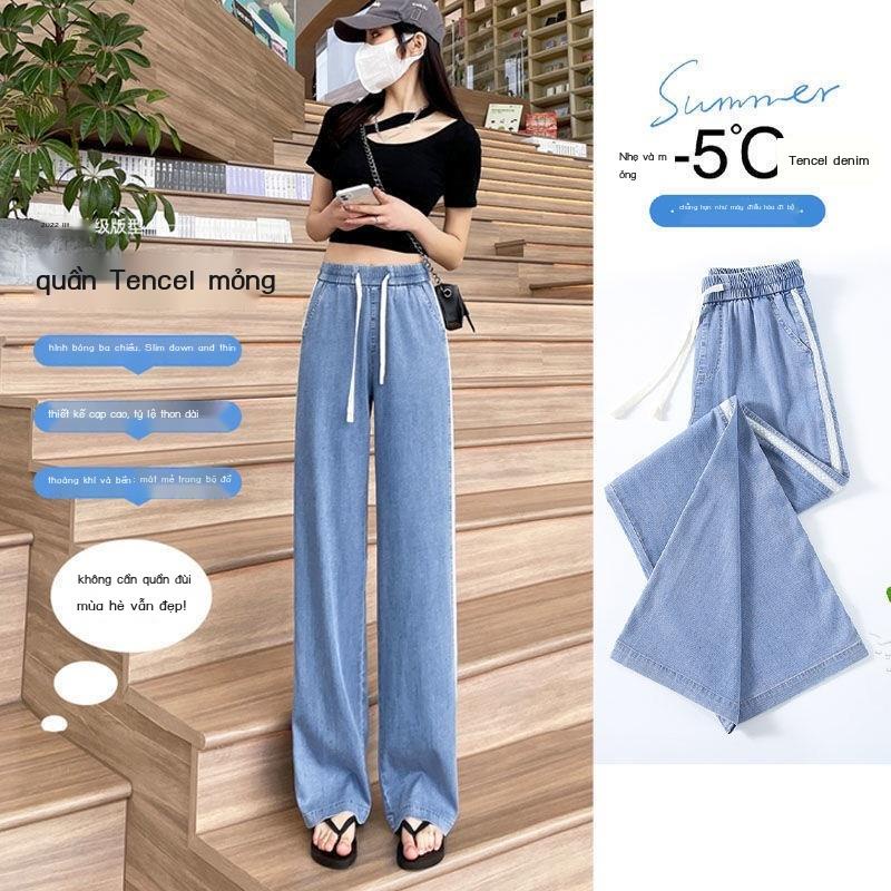 Quần denim Ống Rộng Thời Trang Dành Cho Nữ