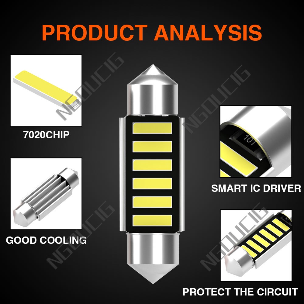 Đèn LED Chiếu Sáng Biển Số Xe Hơi 31mm 36mm 39mm 41mm C3W C5W C10W DC12V