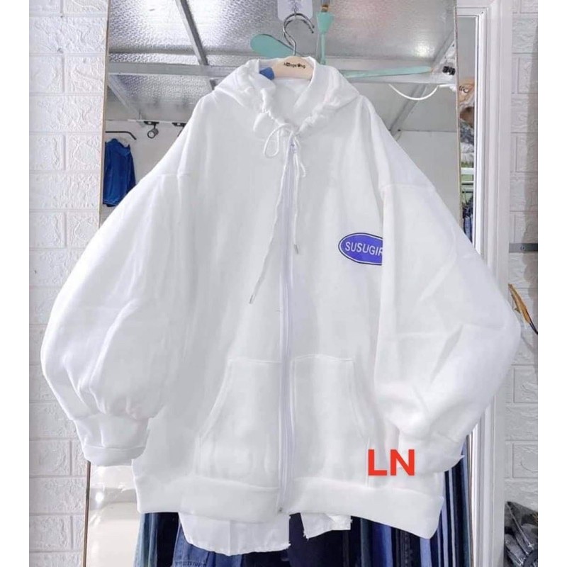 Áo khoá lô gô vòng tròn xanh LN11