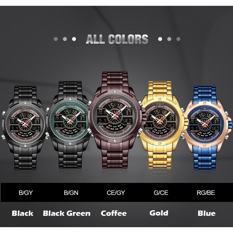 Đồng Hồ Đeo Tay NAVIFORCE 9170 Chống Nước Phát Quang Dành Cho Nam