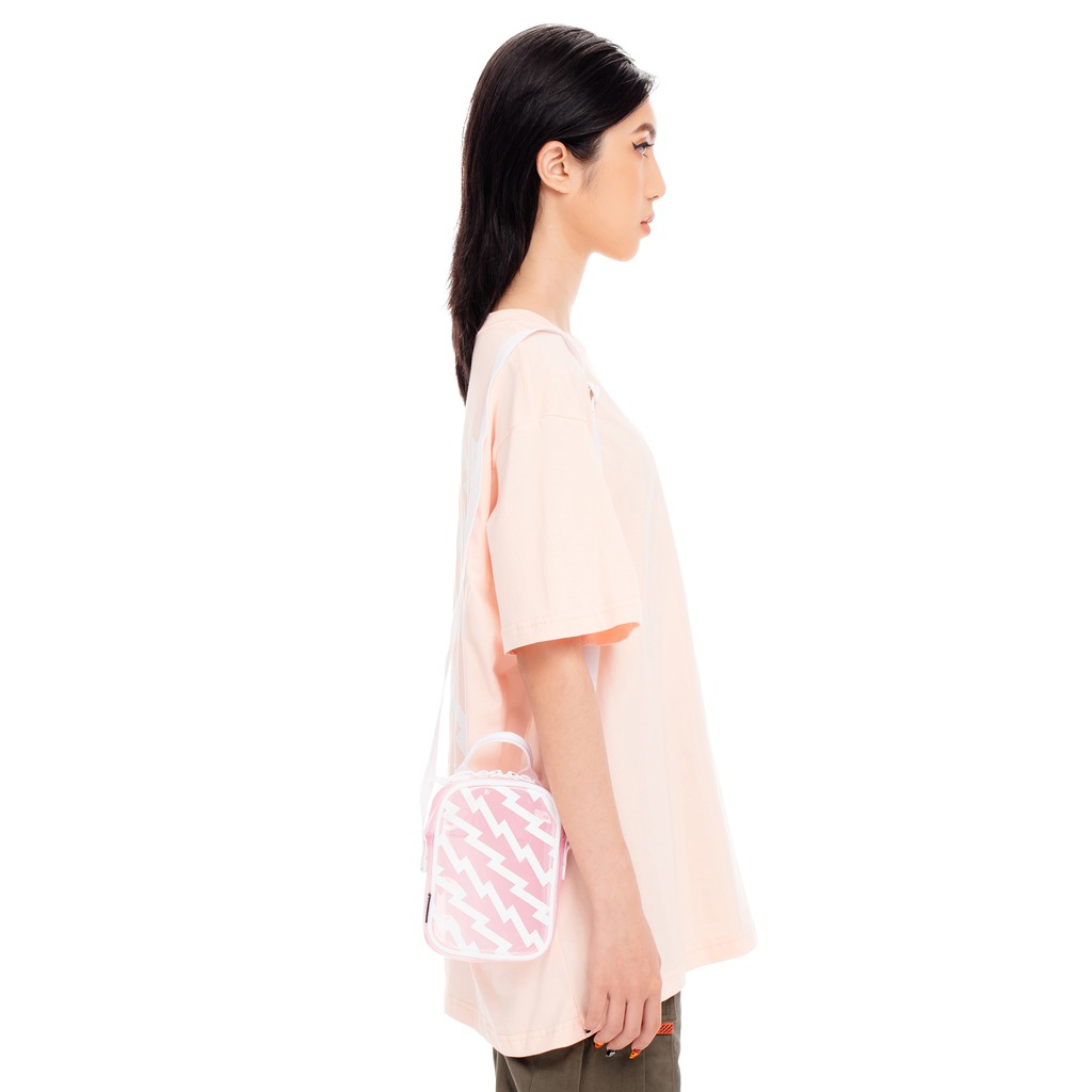 5THEWAY® /plastic/ VERTICAL SHOULDER BAG™ in PINK aka Túi Đeo Chéo Trong Suốt Hồng