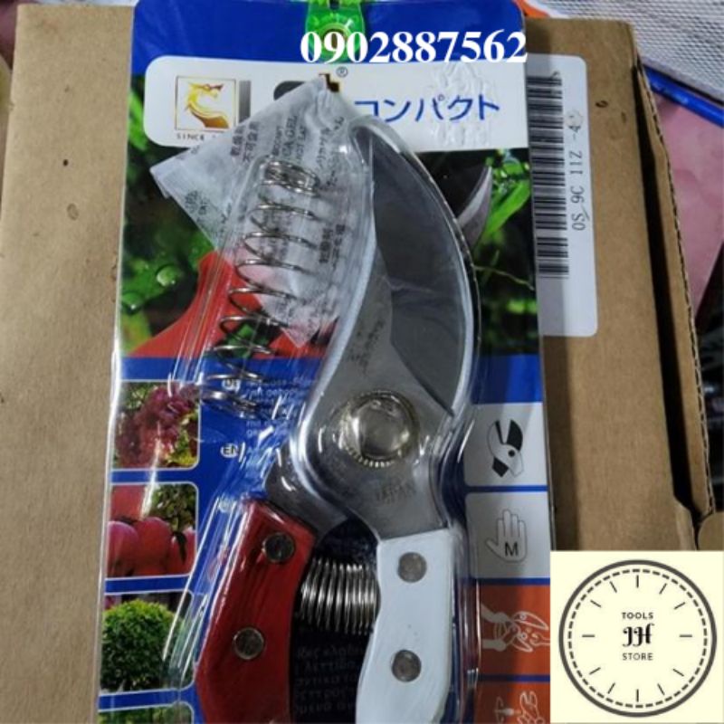 kéo cắt cành cây LS cán trắng đỏ v7 có tặng kèm lò xo