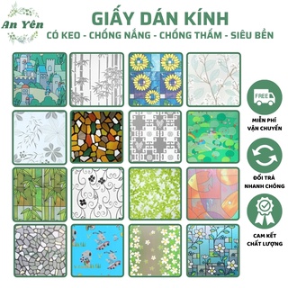 Decal dán kính , Giấy dán kính mờ  che sáng cản quang, đề can cửa sổ đẹp khổ 90cm chống nắng chống nước