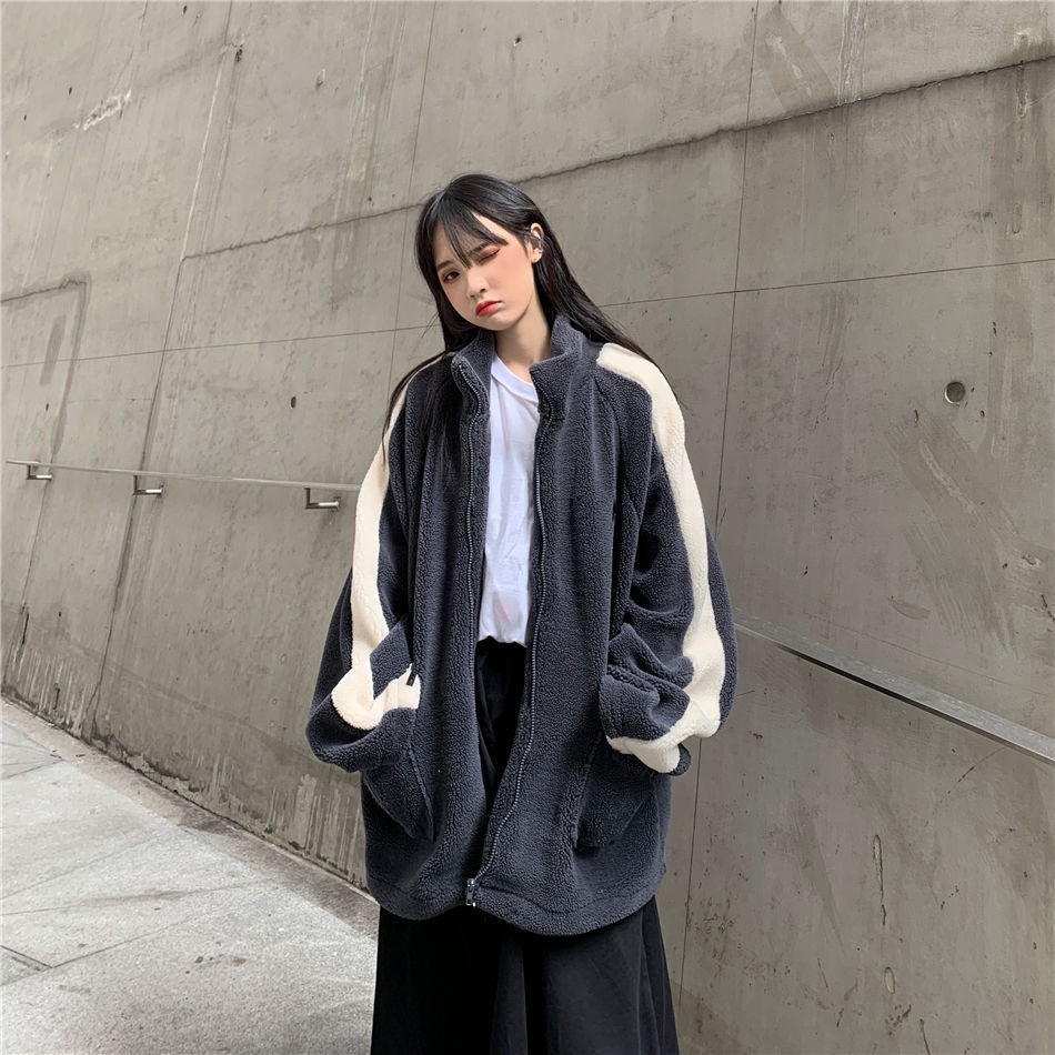Mới Áo Khoác Bóng Chày Giả Lông Cừu Thêu Chữ Thời Trang Cho Nữ | BigBuy360 - bigbuy360.vn
