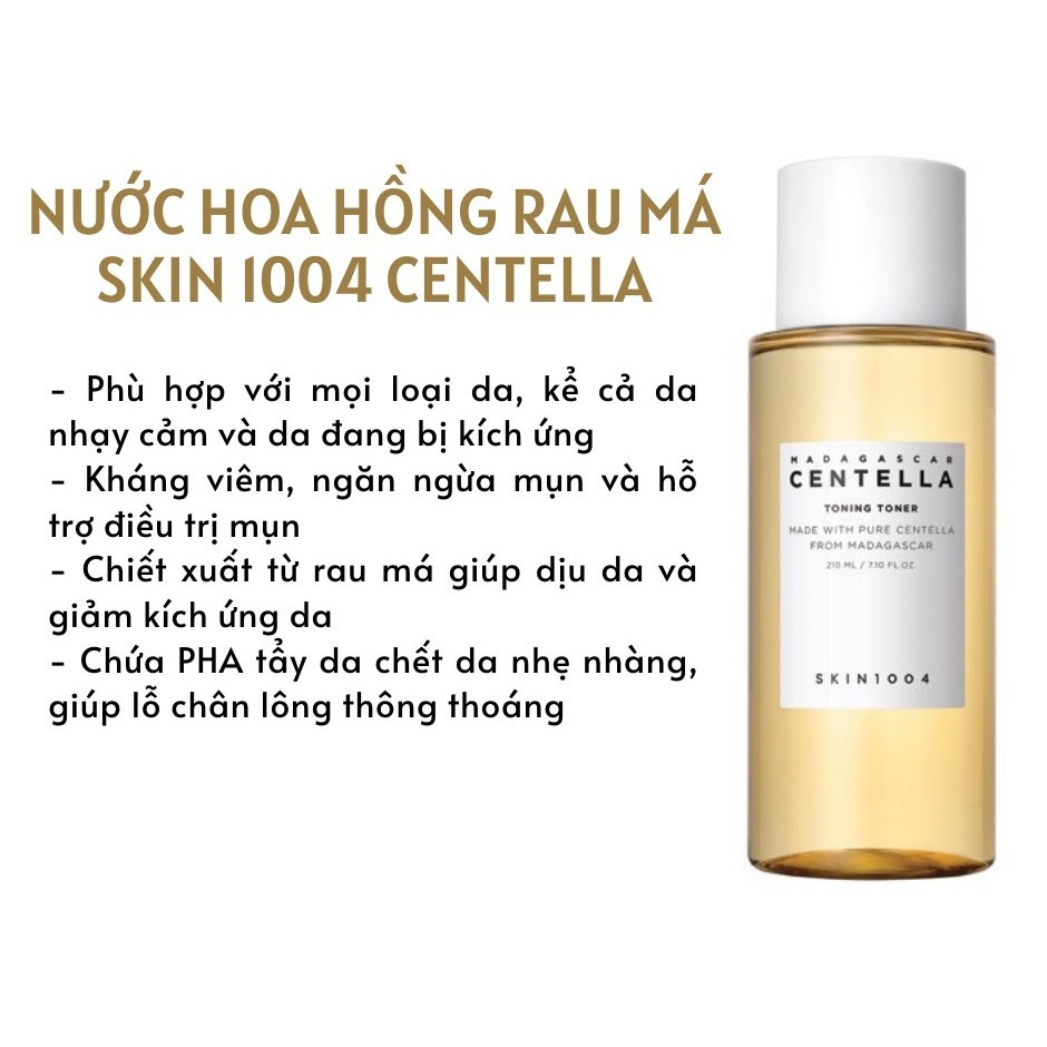 {XẢ KHO SỈ} Nước Hoa Hồng Rau Má Dịu Nhẹ Skin1004 Madagascar Centella Toning 210ml