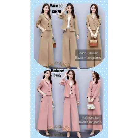 Bộ áo Blazer + áo tank top + quần dài 3 trong 1 phong cách công sở cho nữ