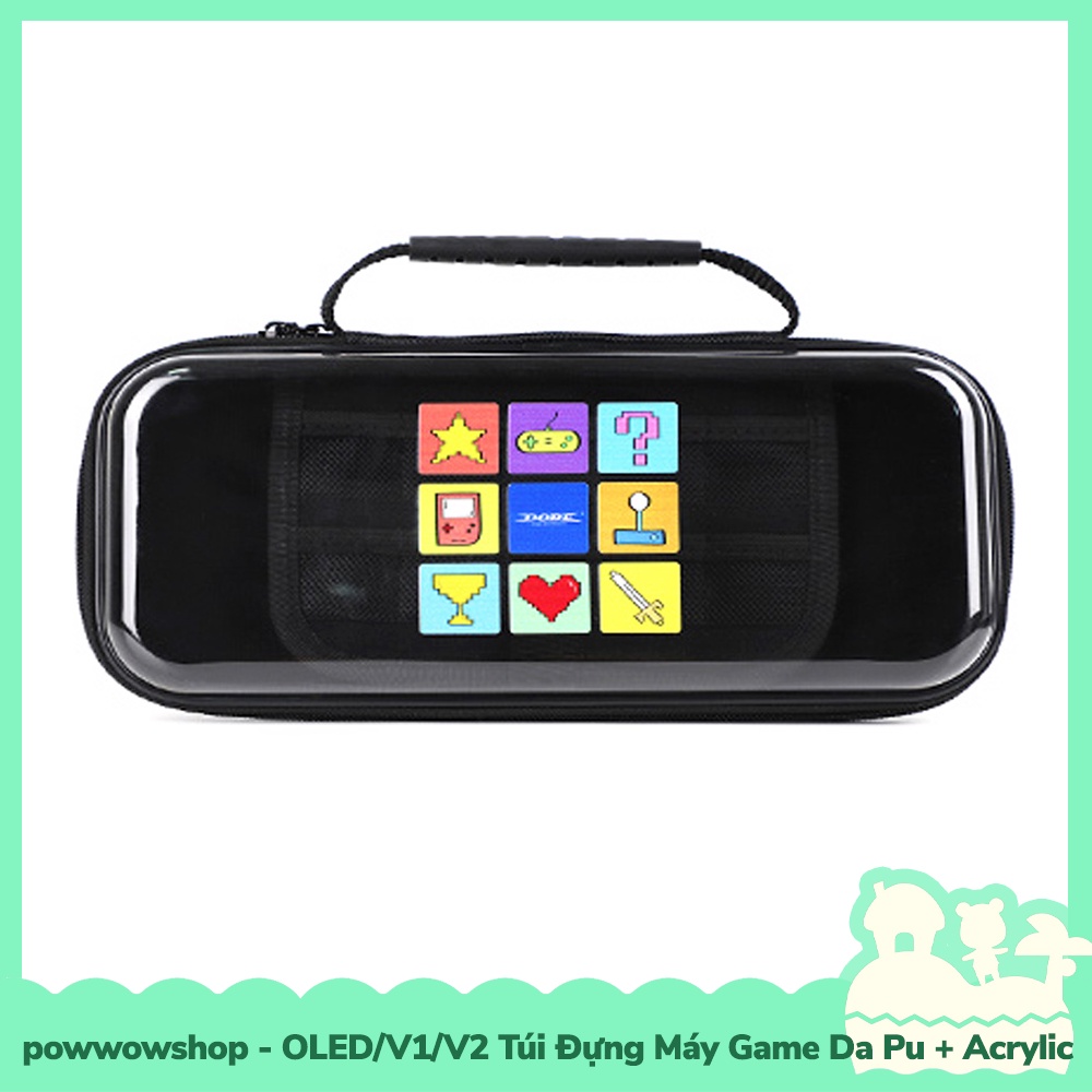 [Sẵn VN - Hỏa Tốc] OLED/V1/V2 Túi Đựng Máy Game Da Pu+Acrylic Cho Máy Game Nintendo Switch Phong Cách Gaming Style