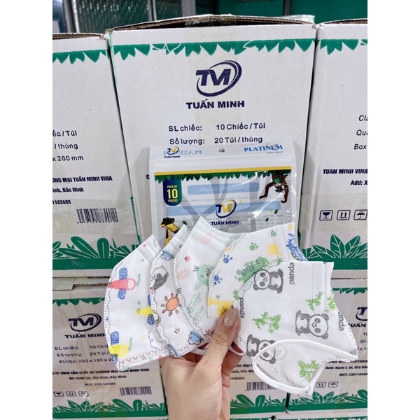 Khẩu Trang N95 Kid Thương Hiệu Tuấn Minh(Tiêu Chuẩn Xuất Khẩu BFE≥95%) Khẩu Trang Y Tế 5 Lớp TM95 Kháng Khuẩn