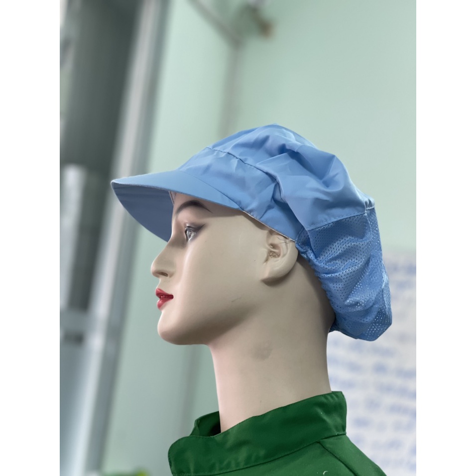 Nón Kết Silk Màu Xanh Biển Chuyên Dùng Lao Động _ Hình Chụp Thật