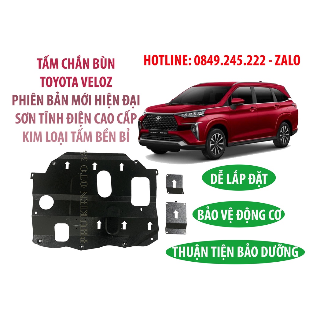 Tấm Chắn Bùn Gầm Máy Toyota Veloz 2021-2022 Thép SPCC Sơn Tĩnh Điện Cao Cấp