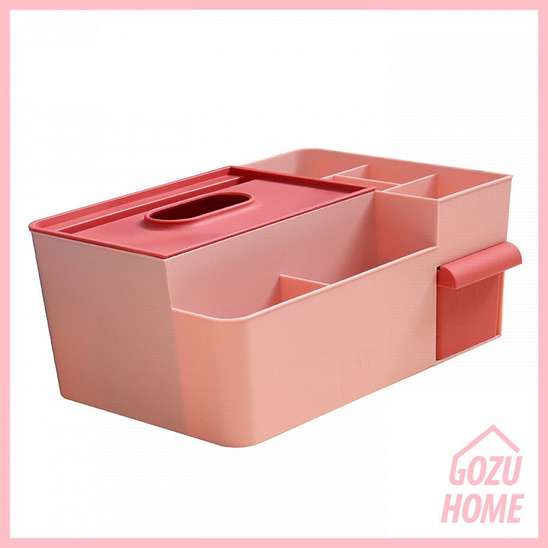 Kệ Đựng Mỹ Phẩm Đồ Trang Điểm, Hộp Đựng Giấy Để Đồ Đa Năng Có Khe Để Điện Thoại Tiện Lợi
