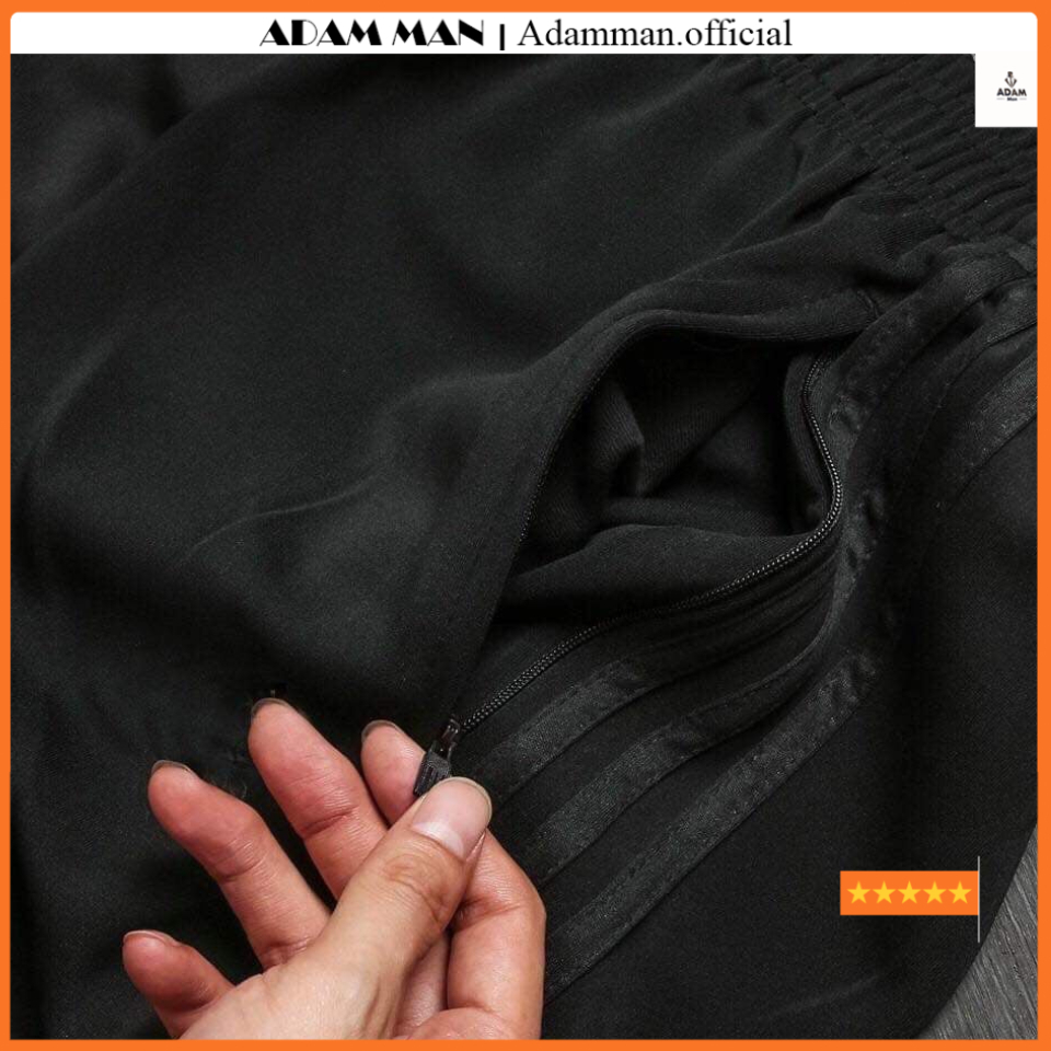 Quần thể thao nam nữ ống suông lót dày dặn, quần 3 sọc trẻ trung, năng động - Adam Man