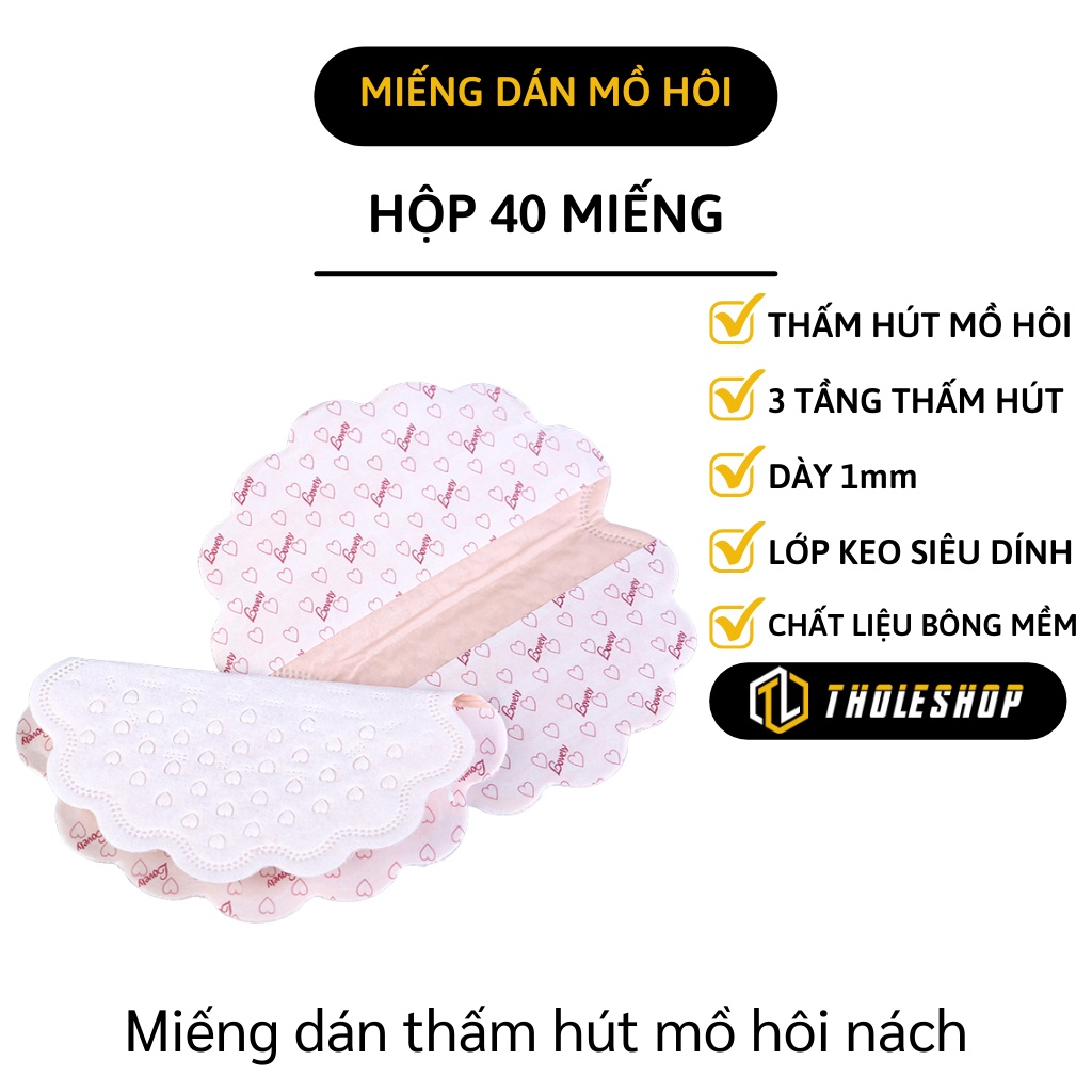 Miếng Dán Chống Mồ Hôi Nách - Combo 40 Miếng Thấm Hút Khử Mùi Vùng Nách Hiệu Quả 7342