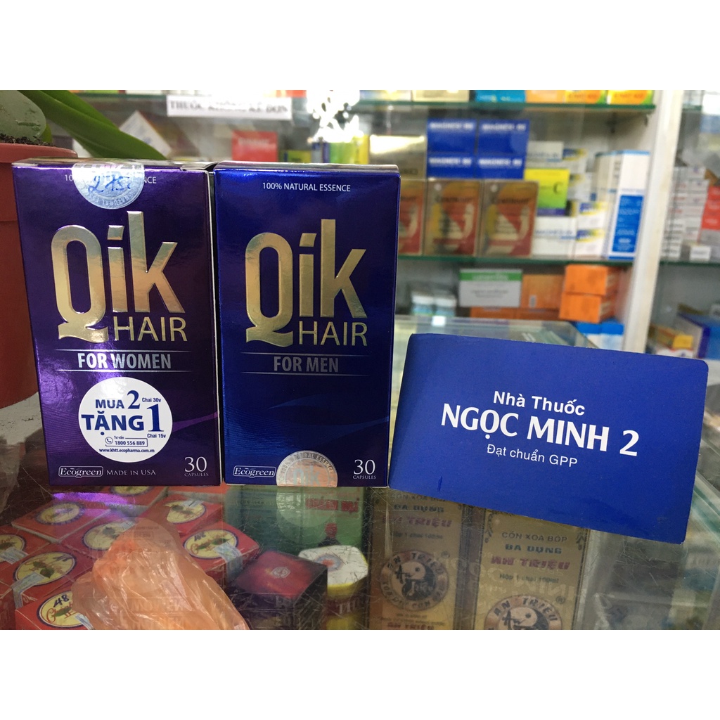 ✅ [Chính Hãng] Qik Hair Ecogreen giúp giảm rụng tóc giúp cân bằng hệ thần kinh nội tiết và tăng trưởng tế bào mầm tóc