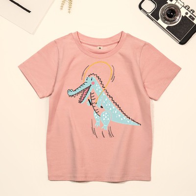 )size 5-38kg)áo thun cotton dày mịn-áo thun cho be trai bé gái in hình khủng long dễ thương