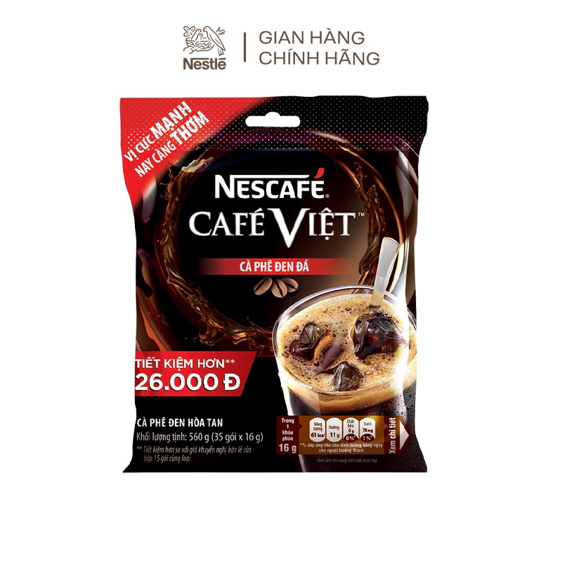 [Mã GROWEEK1 giảm 10% đơn 300K] Combo 3 bịch cà phê hòa tan Nescafé café Việt cà phê đen đá (Bịch 35 gói x 16g) | WebRaoVat - webraovat.net.vn