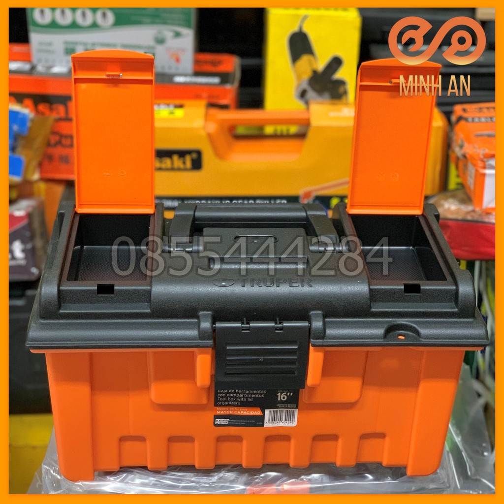 16&quot; Thùng đựng đồ nghề nhựa [HÀNG CHÍNH HÃNG] cao cấp TRUPER CHA-16NC - made in Mexico (41x23x22cm)