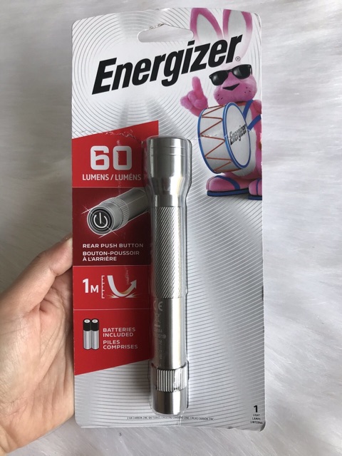 👉Đèn pin LED Energizer 60-Lumens Kim loại xám với 2 pin AA - Mỹ