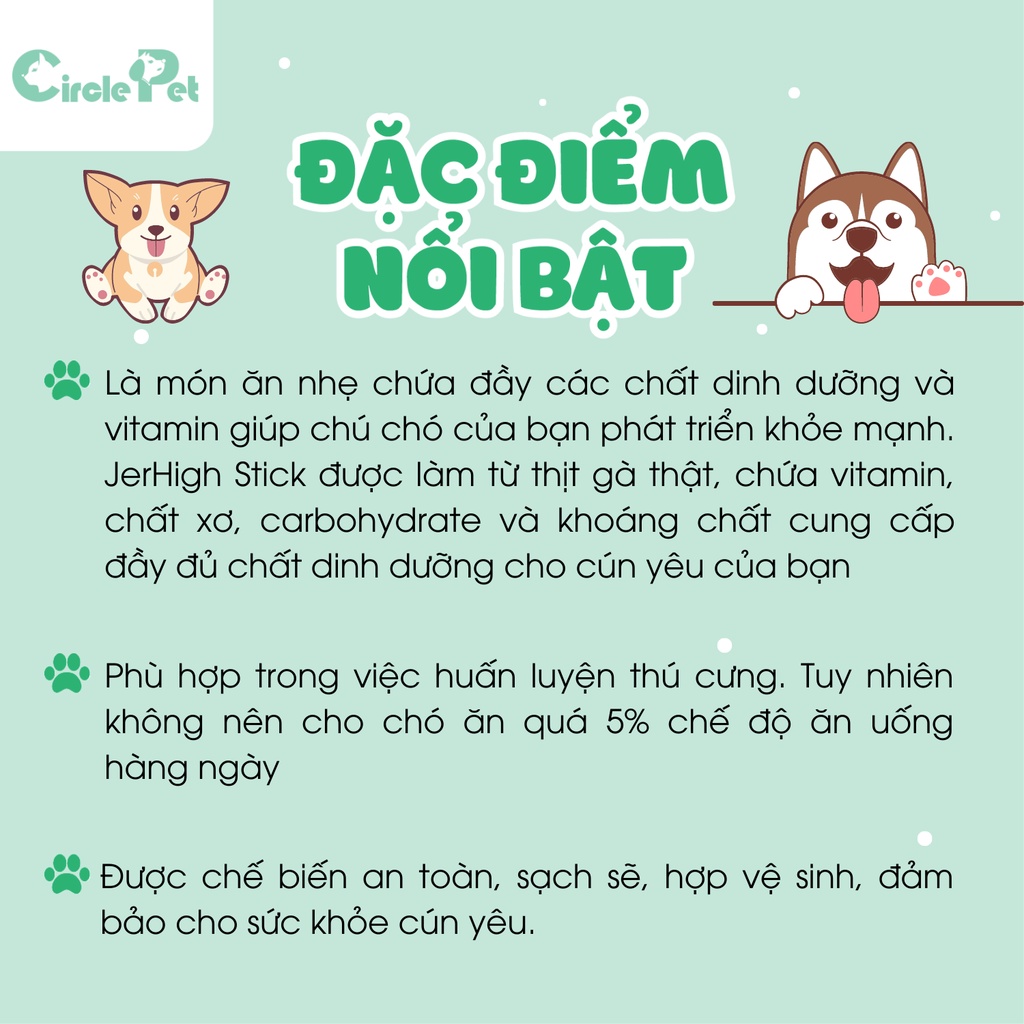 Snack Dinh Dưỡng - Bánh Thưởng Cho Chó Jerhigh Nhiều Vị Siêu Dinh Dưỡng Hàng Thái Lan Gói 70gr - Circle Pet
