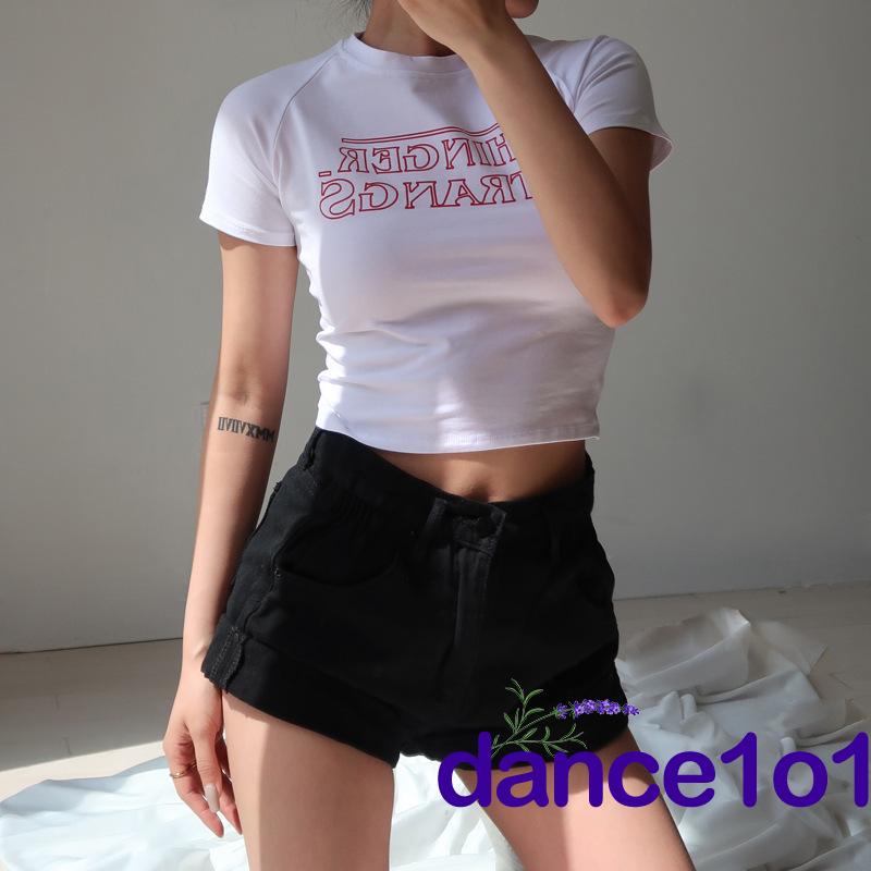 Áo Thun Tay Ngắn Cổ Tròn In Chữ Thời Trang Dành Cho Nữ