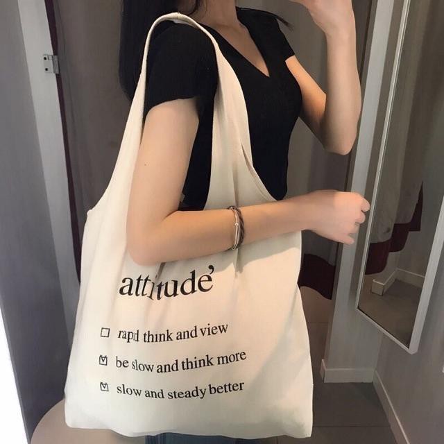 [Sale Sốc]Túi tote vải bố đựng đồ canvas đeo chéo Hazin phong cách Hàn Quốc,tote thời trang attitude loại đẹp HZ 22