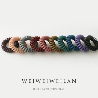 Dây điện thoại, vòng tóc nữ, Dây tóc Hàn Quốc, không có dấu vết, nhỏ, rất thoải mái, Lớp phủ đơn giản, dây đeo, màu đỏ ròng, đầu dây đen, nâu đỏ, hồng hồng, khói xanh, đỏ gạch, xám, tím, xám, tím, hồng xám, con công Màu xanh da trời