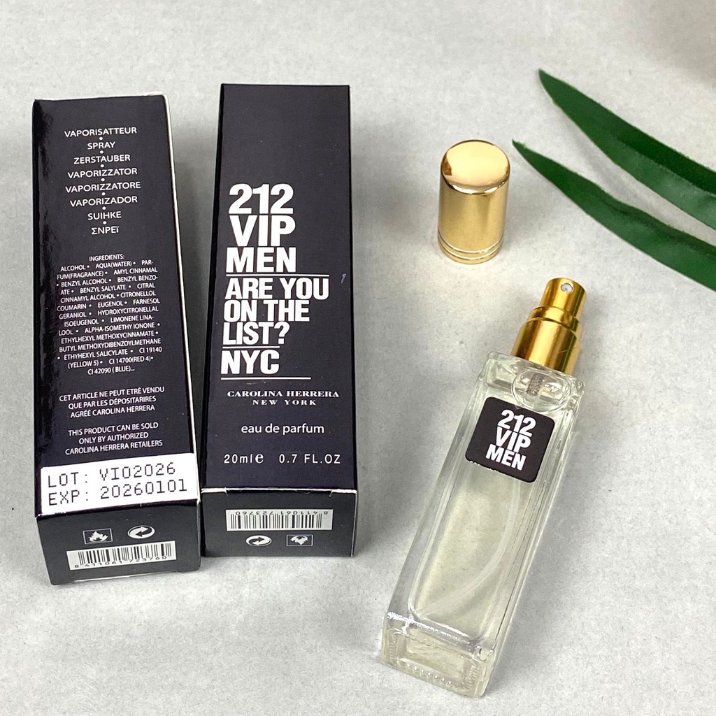Nước hoa 212 vip men 20ml thơm lâu hương tươi mát sang trọng Nước hoa nội địa trung nam