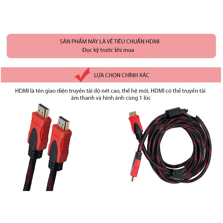 Cáp HDMI 1.4 JSJ dài 1.5m - 15m chất lượng hình ảnh sắc nét lên tới 2K, hỗ trợ 3D IMAX màn hình lớn