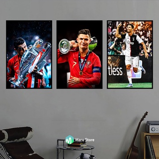 Tranh cầu thủ bóng đá ronaldo cr7 treo tường có khung