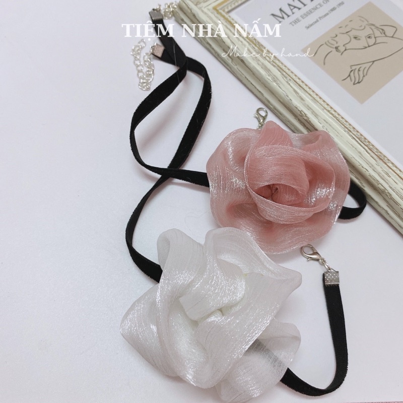 🎀 CHOKER VÒNG CỔ HOA VOAN XINH XẮN - [ Nhà Nấm handmade ]