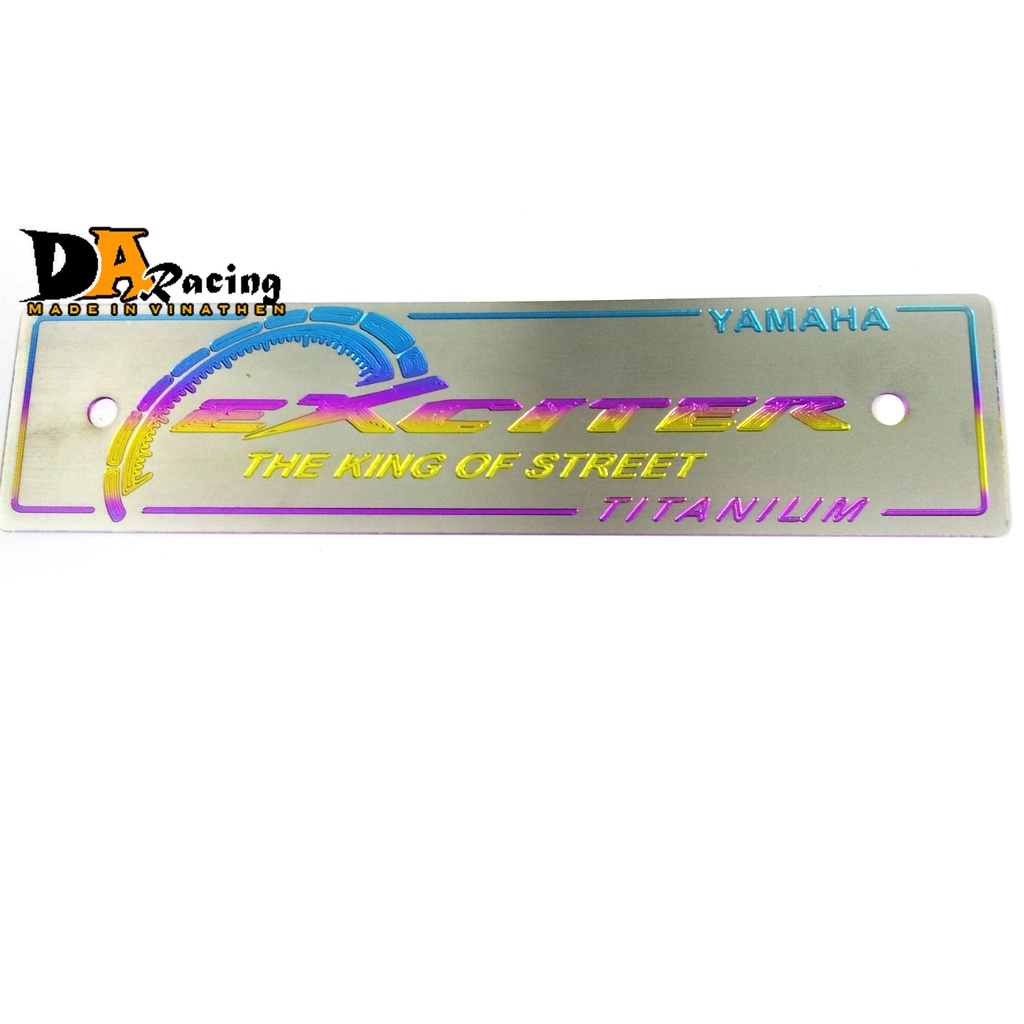 Bảng tên EXCITER titan tặng pát gắn và ốc titan gr5 xanh lục bảo