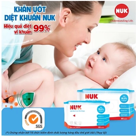 Khăn ướt diệt khuẩn NUK không chứa cồn ( 20 tờ )