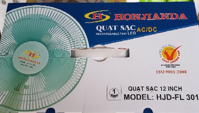 Quạt sạc tích điện có đèn Honjianda HJD - FL 301