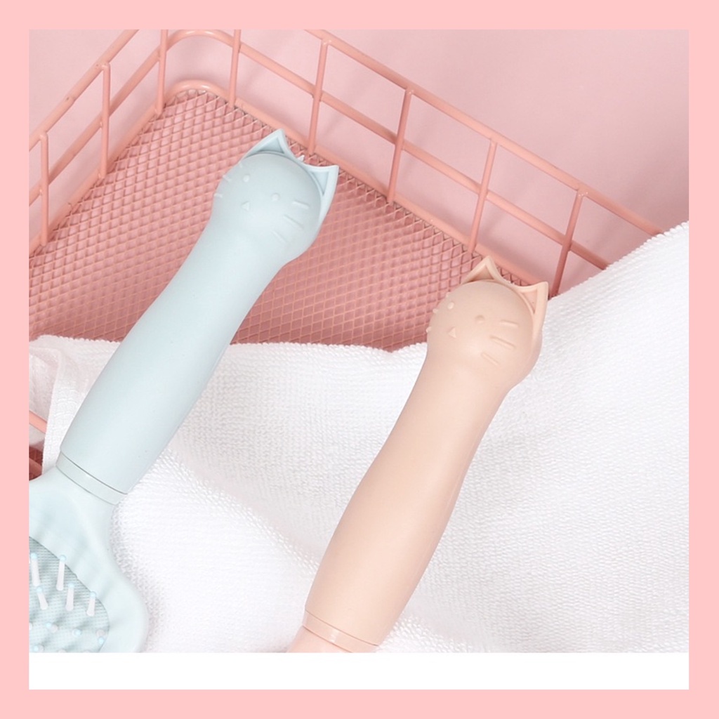 [Mới] Lược Nhựa Gỡ Rối Thoát Khí Massage Da Đầu Màu Hồng Phấn Ngọt Ngào Đuôi Đầu Mèo AnPhong Store.