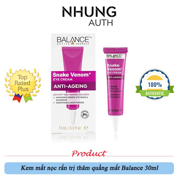 [Đại lý chính hãng] Kem mắt chống lão hóa nọc rắn Balance Active Formula Snake Venom 15ml