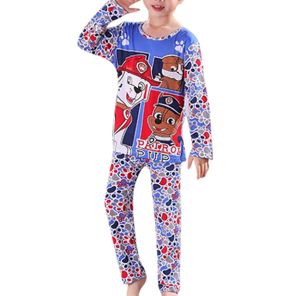 Bộ Pijama Dài Tay In Họa Tiết Hoạt Hình Cho Bé Trai / Gái