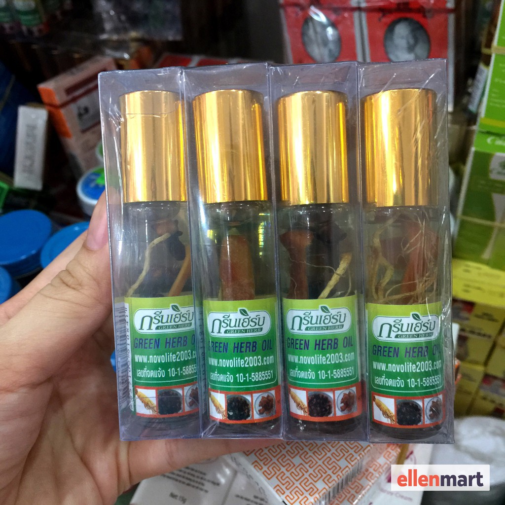 Dầu Nhân Sâm Ginseng Green Herb Oil 8ml (nhập khẩu Thái Lan)