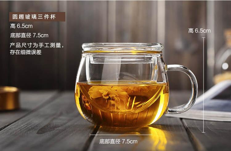 Cốc Trà Thủy Tinh Borosilicate 350ml Có Bộ Lọc
