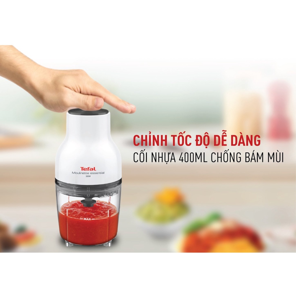 Máy xay thực phẩm Tefal Essential MB520138 nhỏ xinh với dung tích cối chỉ 400ml công suất 300W, hàng chính hãng