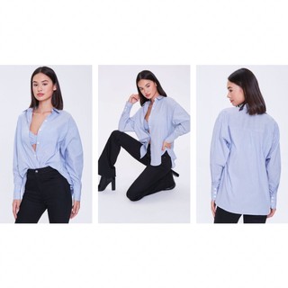 Áo Sơ Mi Vạt Bầu Tay Dài Xẻ Hông F21 (CÓ BIG SIZE)