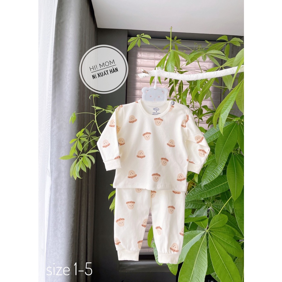 [ 4-14kg] Bộ nỉ cotton cao cấp Hi'mom cho bé cực đáng yêu (cận chất)