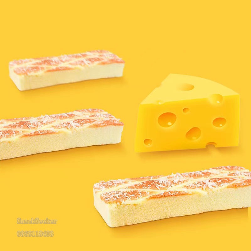 ( HÀNG SẴN ) Bánh Bông Lan Phomai Phủ Dừa - Snackseeker - Đồ ăn vặt Trung Quốc - Bánh bông lan phô mai