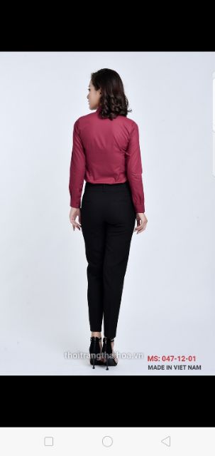 Áo sơ mi nữ Thái Hòa đỏ đô mã 047. gửi hàng sau 1 đến 2 ngày đặt | BigBuy360 - bigbuy360.vn