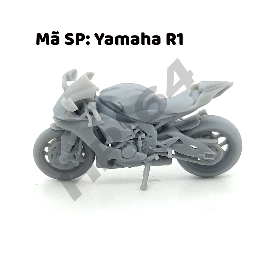 Mô hình xe mô tô thô chưa sơn tỉ lệ 1/64 Ya.ma.ha R1 2015