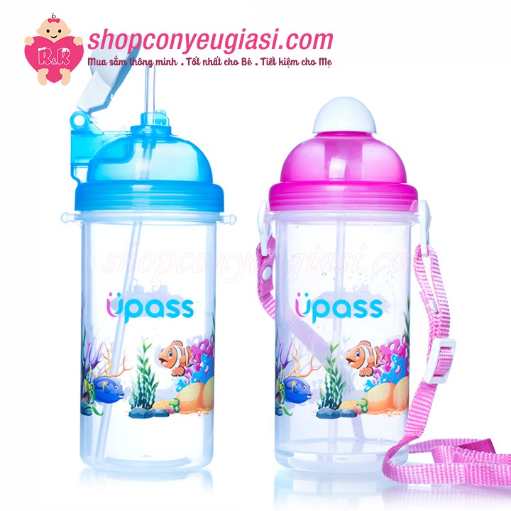 Bình Nước Nắp Bật Ống Hút Mềm 500ml Upass UP0621