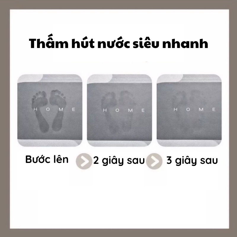 Thảm Lau Chân Siêu Thấm Tự động khô Chống Trơn Trượt - Gia Dụng Thông Minh